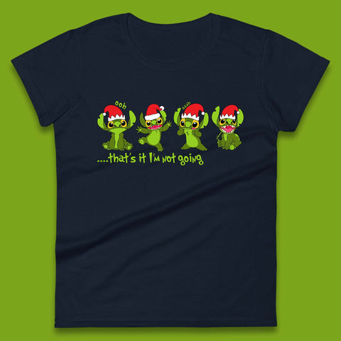 Grinch Stitch Christmas Womens T-Shirt