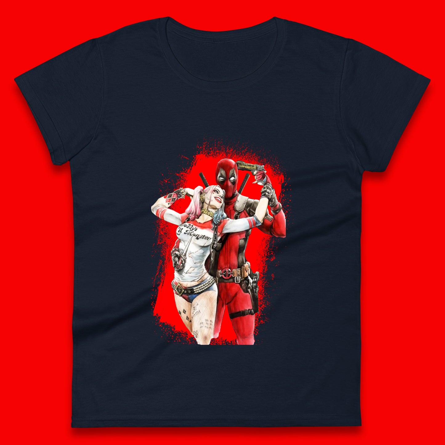 Hot DC Anime Suicide Squad Harley Quinn Deadpool Fanfiction Poster Funny Superheroes DC Comics Deadpool E Quinn Womens Tee Top