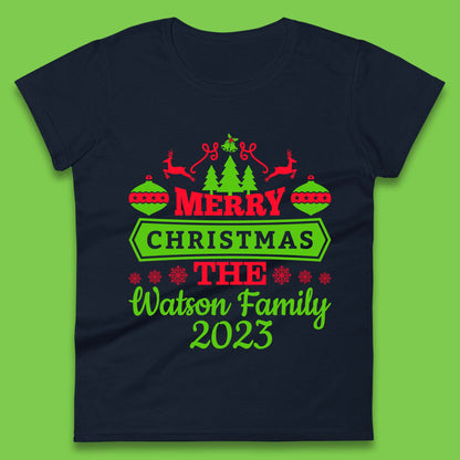 Personalised Family Christmas Womens T-Shirt