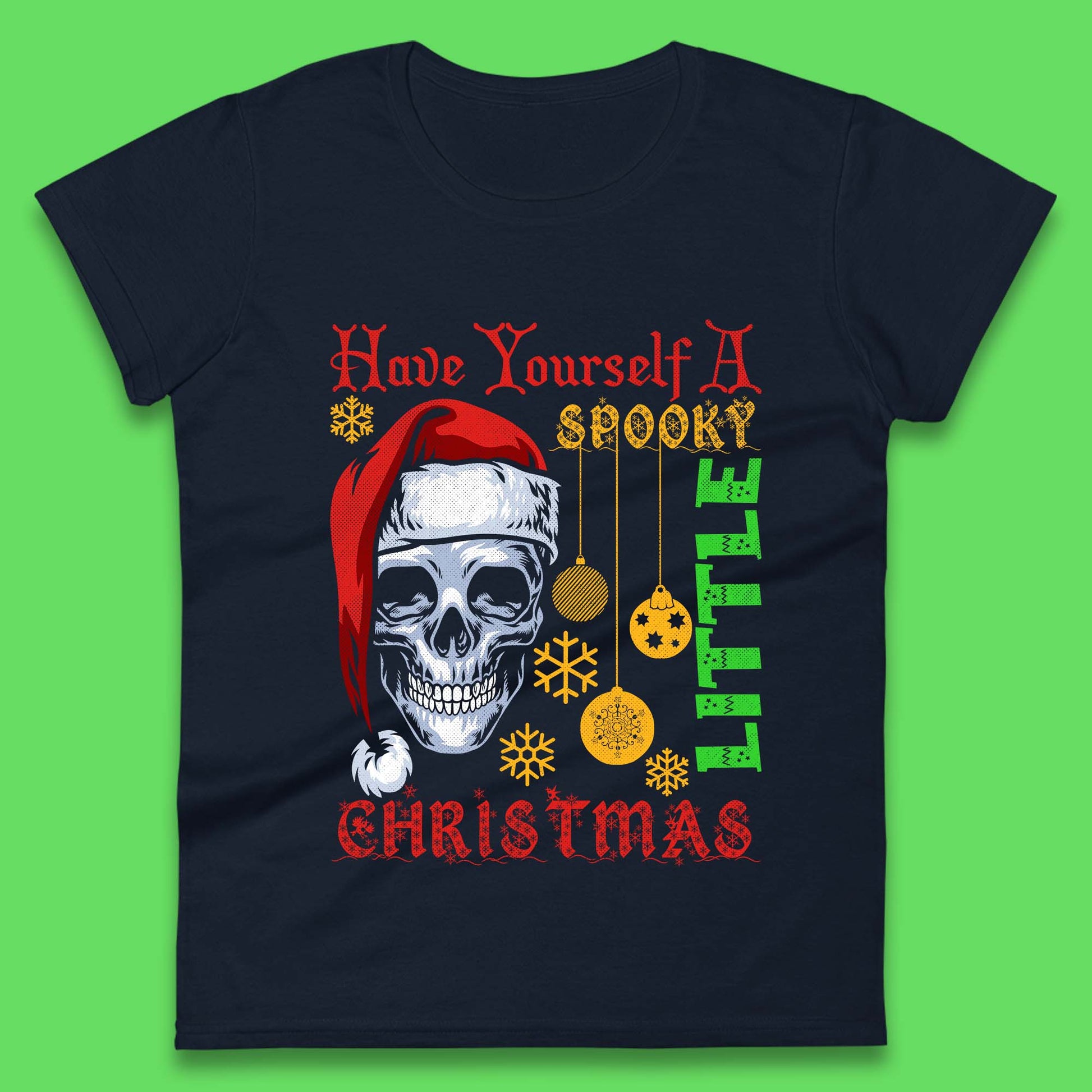 christmas skull womens t shirt