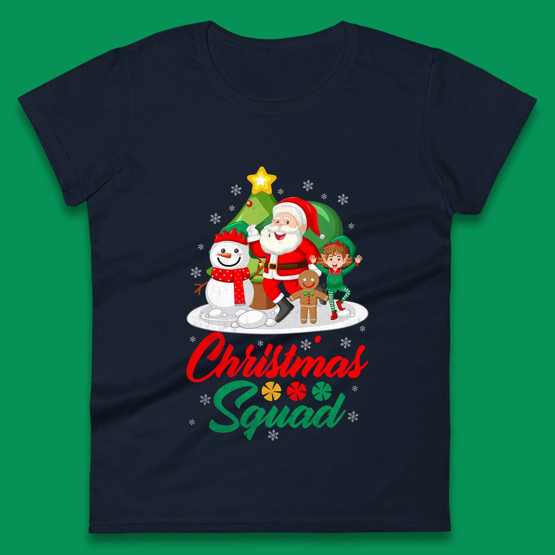 christmas squad santa claus snowman elf gingerbread t shirt
