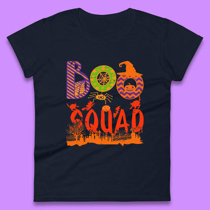 Boo Squad Halloween Matching Costume Horror Boo Crew Womens Tee Top