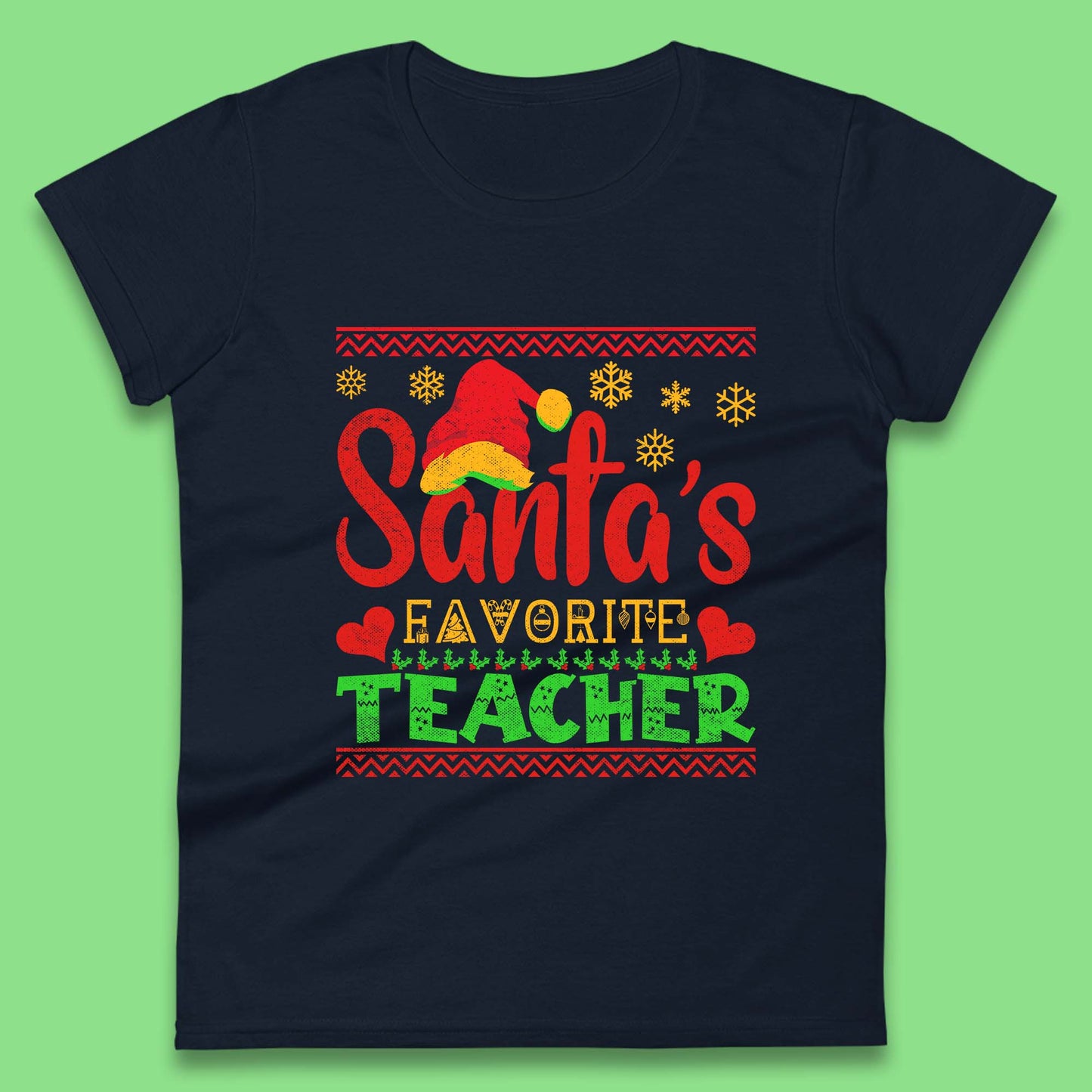 christmas santas favorite teacher t shirt