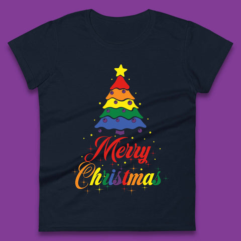 Pride Christmas Tree Ladies T-Shirt