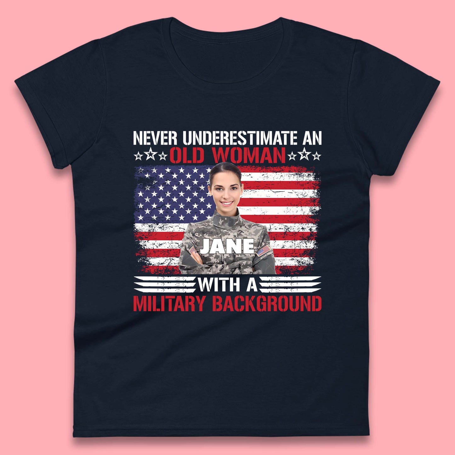 Personalised Never Underestimate An Old Woman T-Shirt