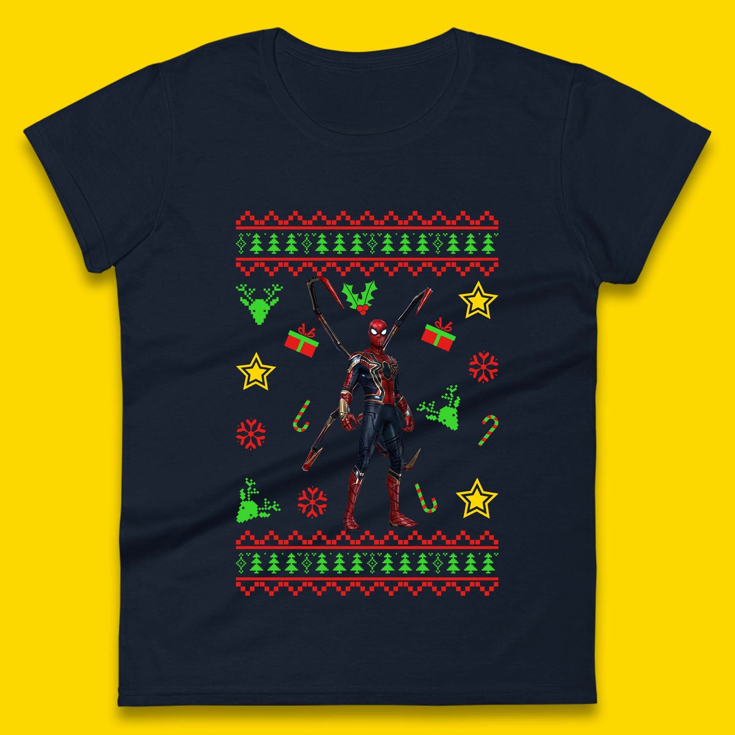 Spiderman Christmas Womens T-Shirt