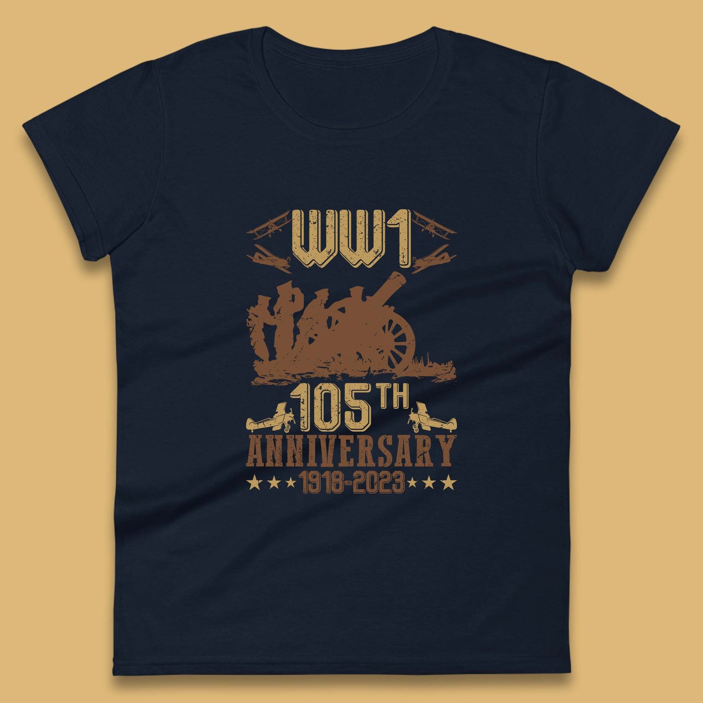 WW1 105th Anniversary 1918-2023 End Of World War I Remembrance Day Womens Tee Top