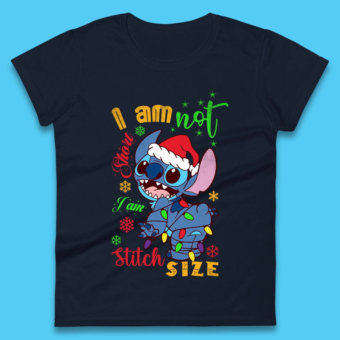 Stitch Size Christmas Womens T-Shirt
