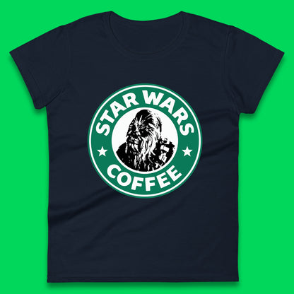 Chewbacca Star Wars Coffee Sci-fi Action Adventure Movie Character Starbucks Coffee Spoof 46th Anniversary Womens Tee Top