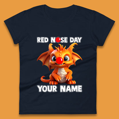 Personalised Red Nose Day Dragon Womens T-Shirt