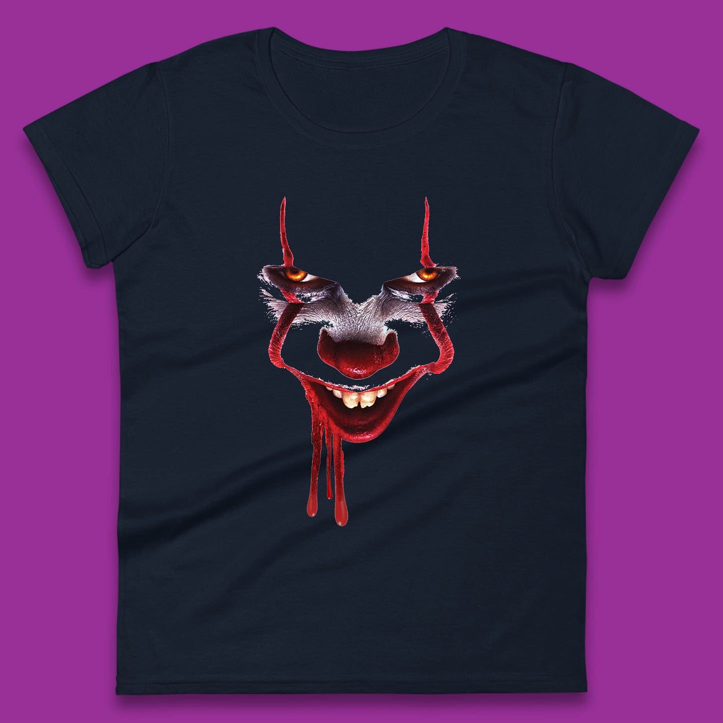 Pennywise Clown IT Chapter 2 Halloween Horror Movie Character Womens Tee Top