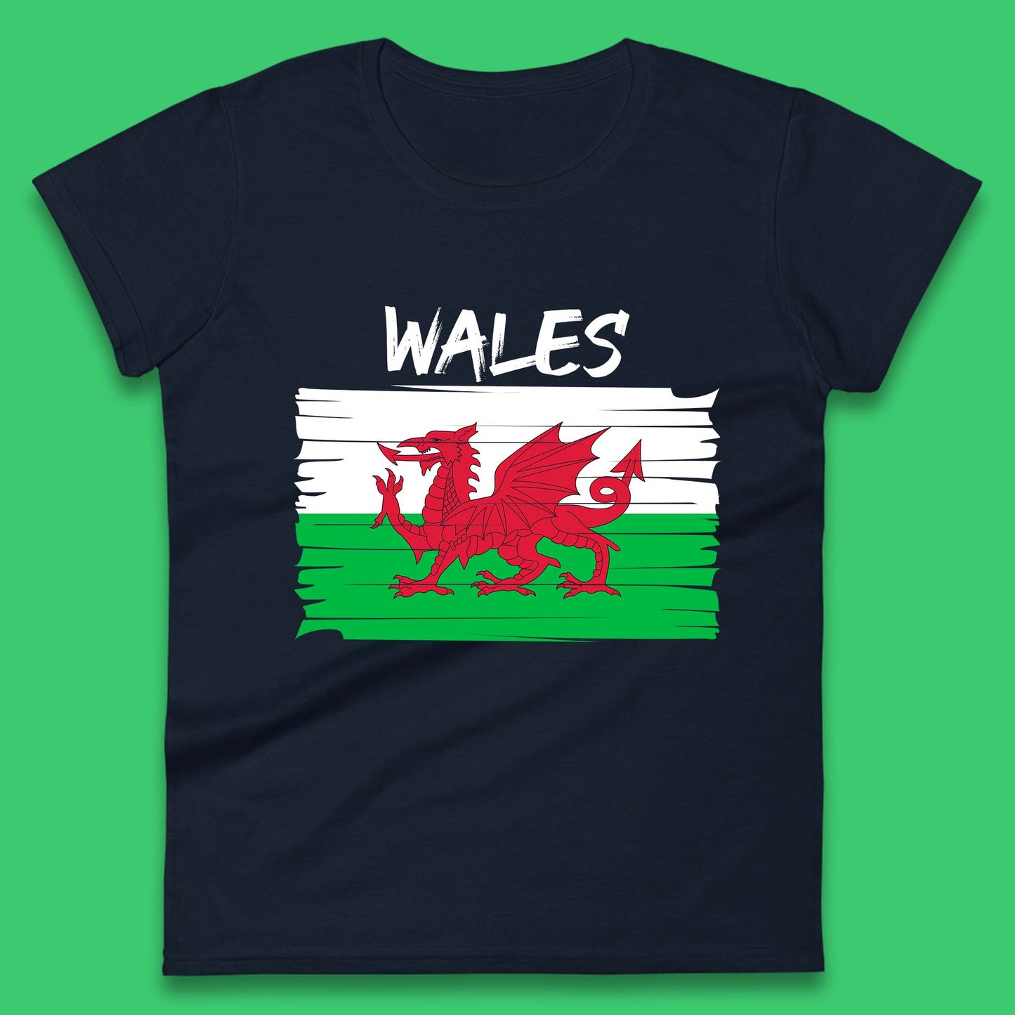 Welsh Dragon Flag Of Wales Saint Welsh Sant Dewi St. David's Day Dragon Flag Womens Tee Top