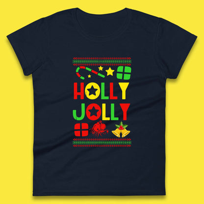 holly jolly christmas womens t shirt