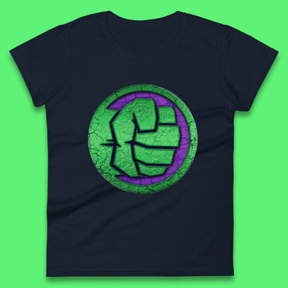 Marvels Avengers The Incredible Hulk Smash Fist Circle Logo Hulk Giant Man Hulk Superhero Movies Womens Tee Top