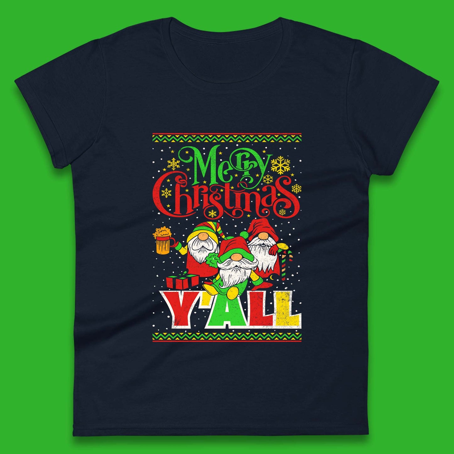 gnome christmas womens tee