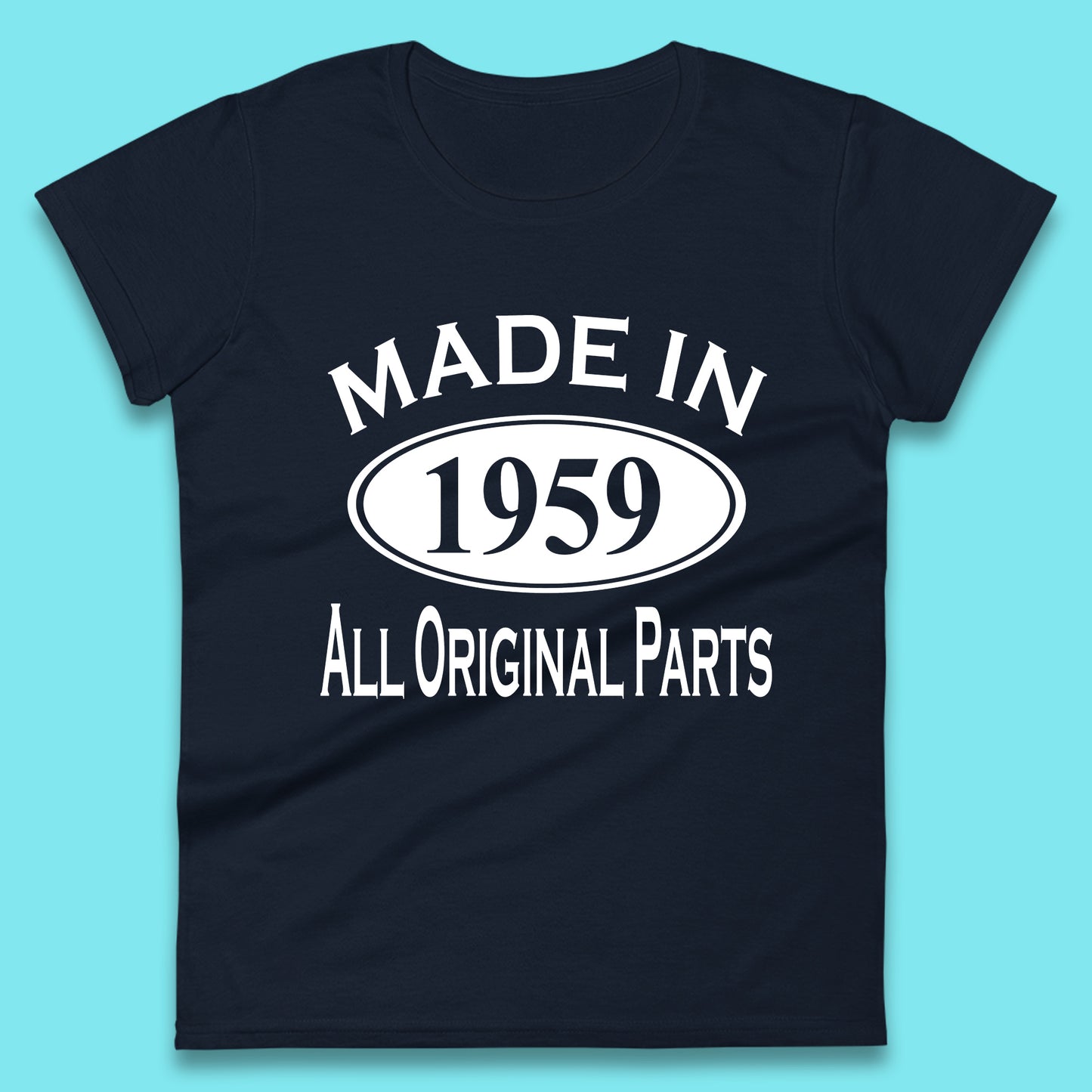 Made In 1959 All Original Parts Vintage Retro 64th Birthday Funny 64 Years Old Birthday Gift Womens Tee Top