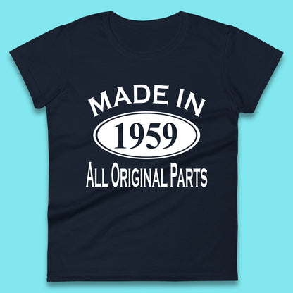 Made In 1959 All Original Parts Vintage Retro 64th Birthday Funny 64 Years Old Birthday Gift Womens Tee Top