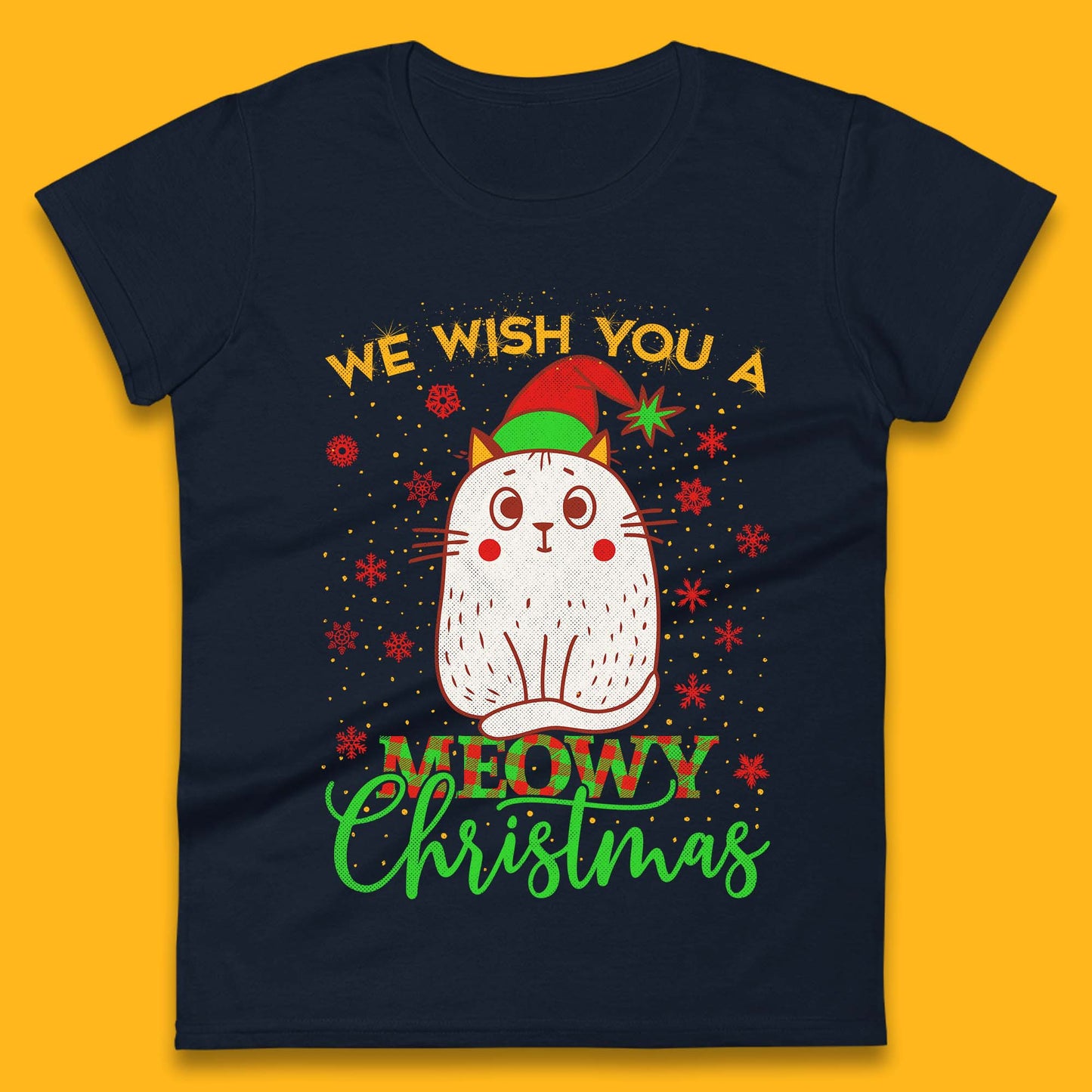 Meowy Christmas Ladies T-Shirt