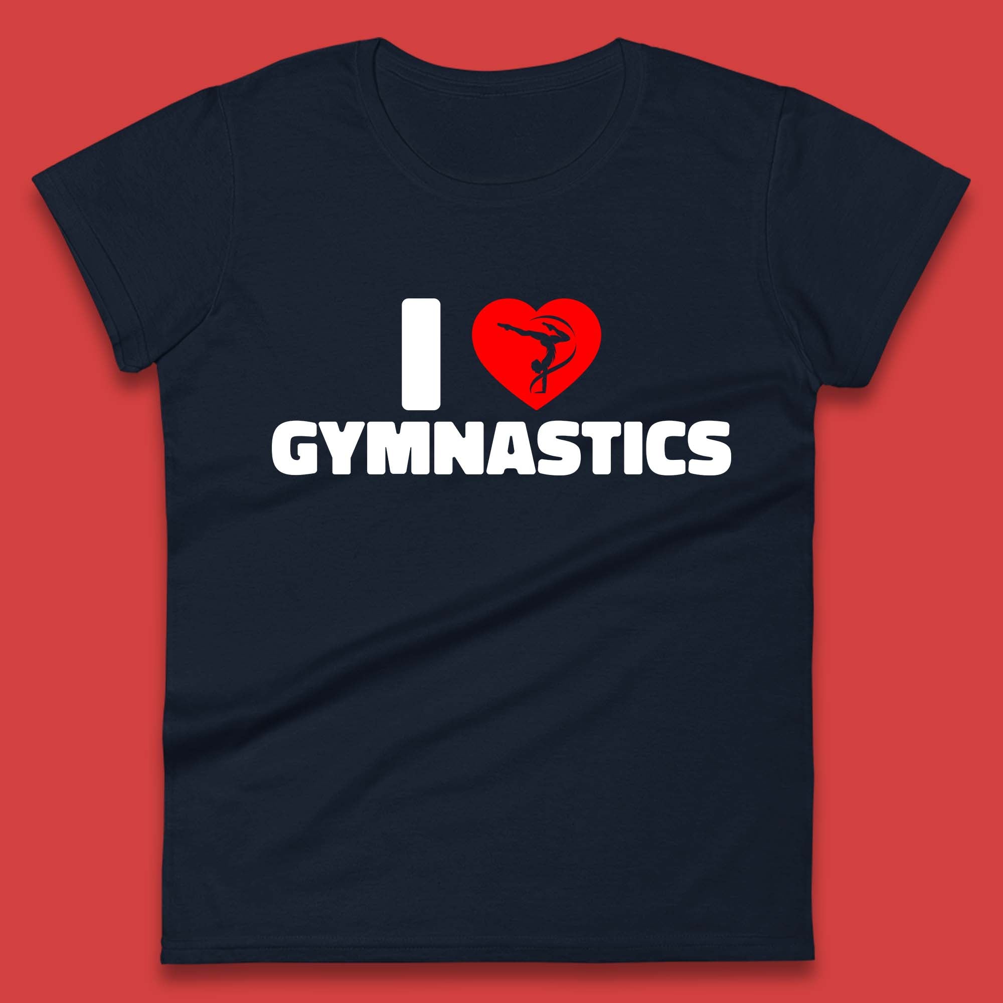 I Love Gymnastics Floor Exercises Sports Heart Gymnast Gymnastics Lover Womens Tee Top