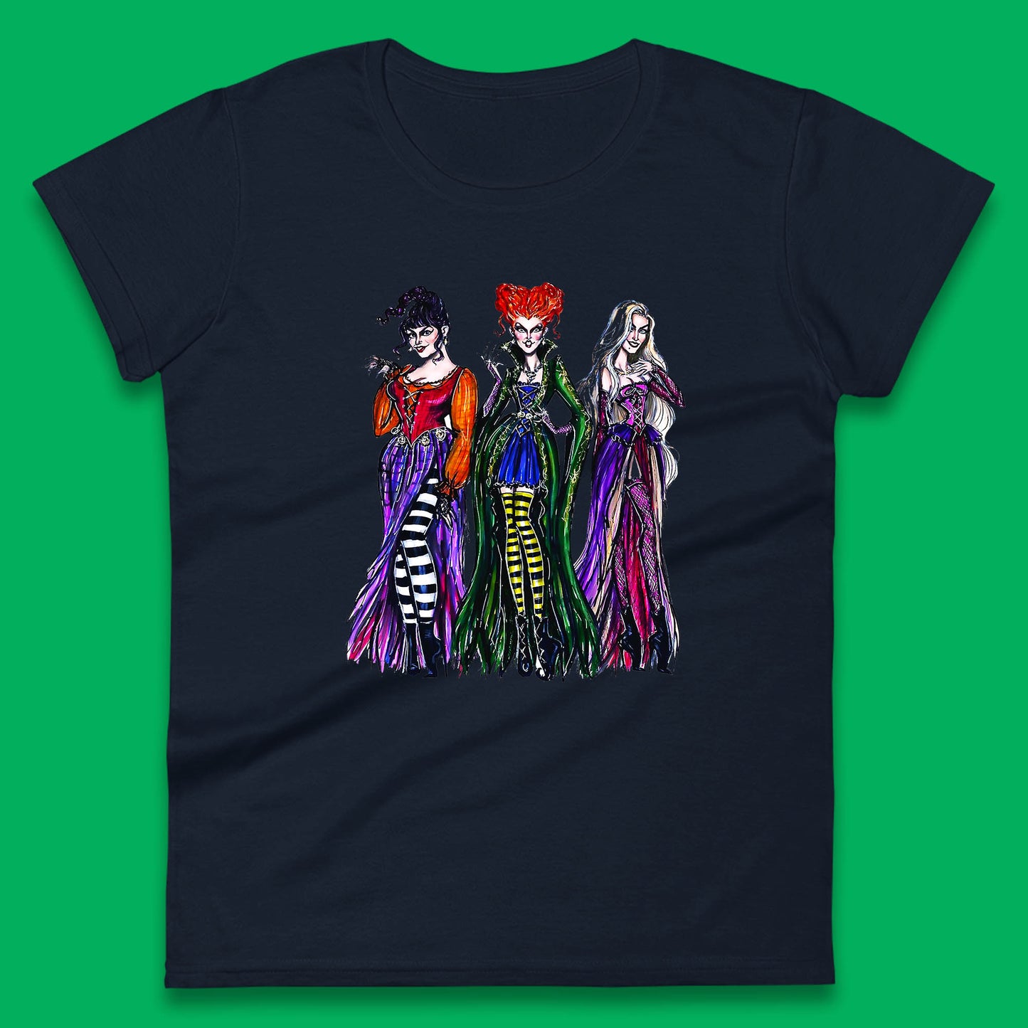 Halloween The Sanderson Sisters From Hocus Pocus Vintage Halloween Witches Womens Tee Top