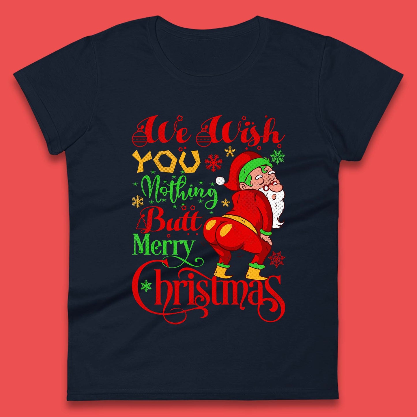 naughty santa christmas womens t shirt