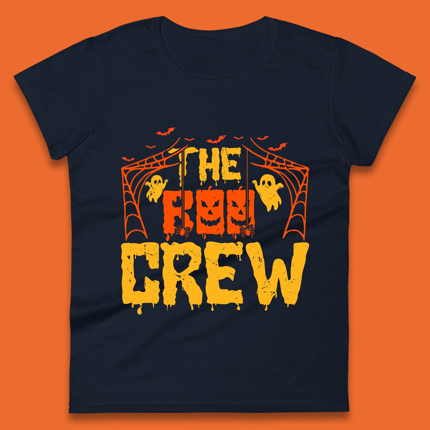 The Boo Crew Halloween Horror Spooky Boo Squad Matching Halloween Costume Womens Tee Top