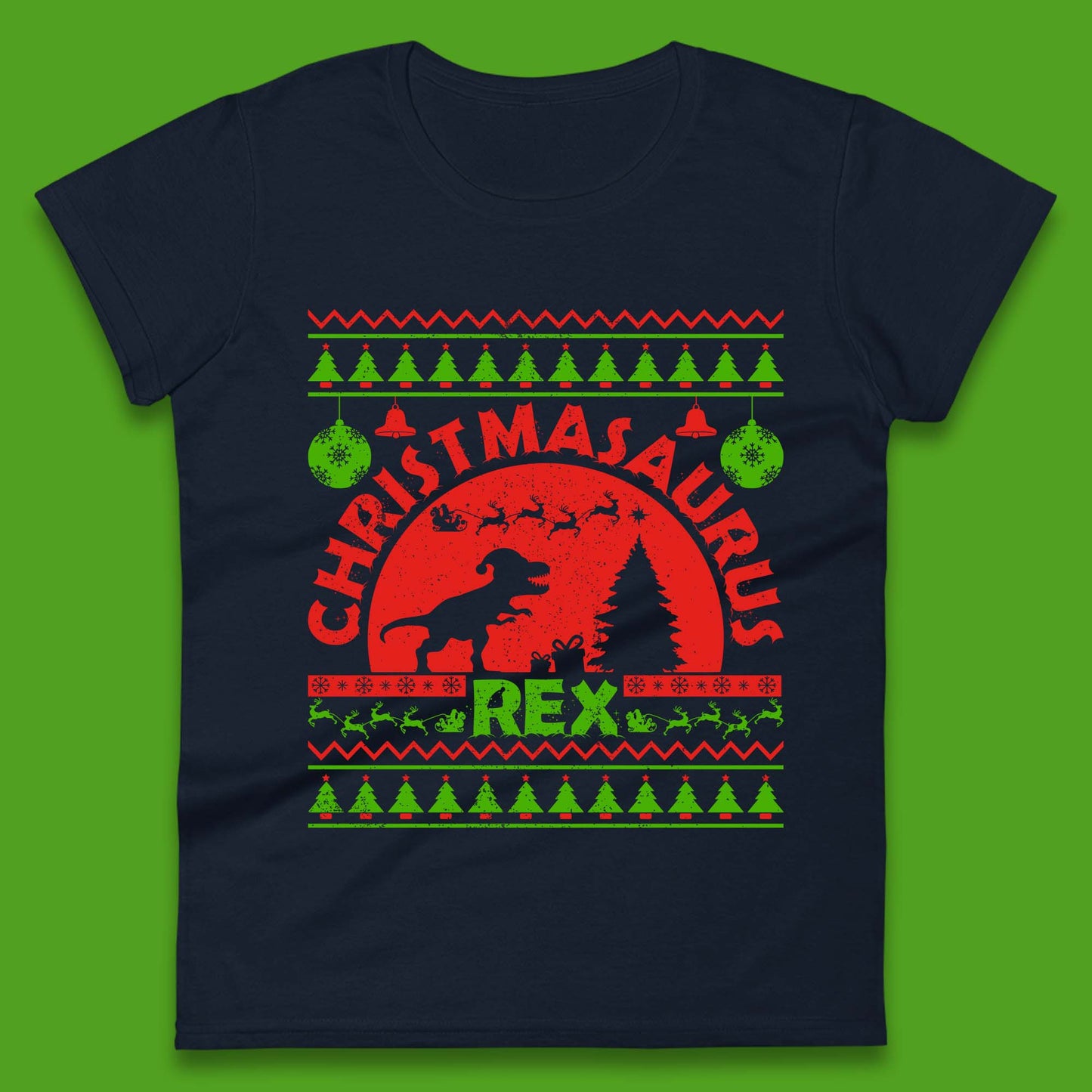 Christmasaurus Rex Womens T-Shirt