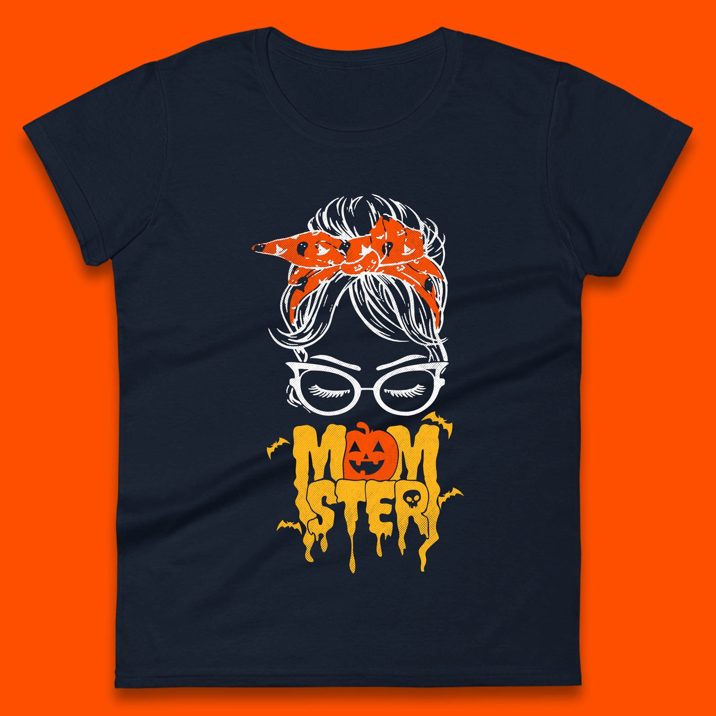 Momster Halloween Boho Halloween Monster Ghost Spooky Mom Womens Tee Top