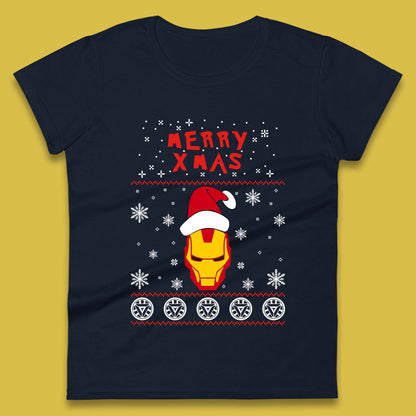 Merry Xmas Ironman Womens T-Shirt