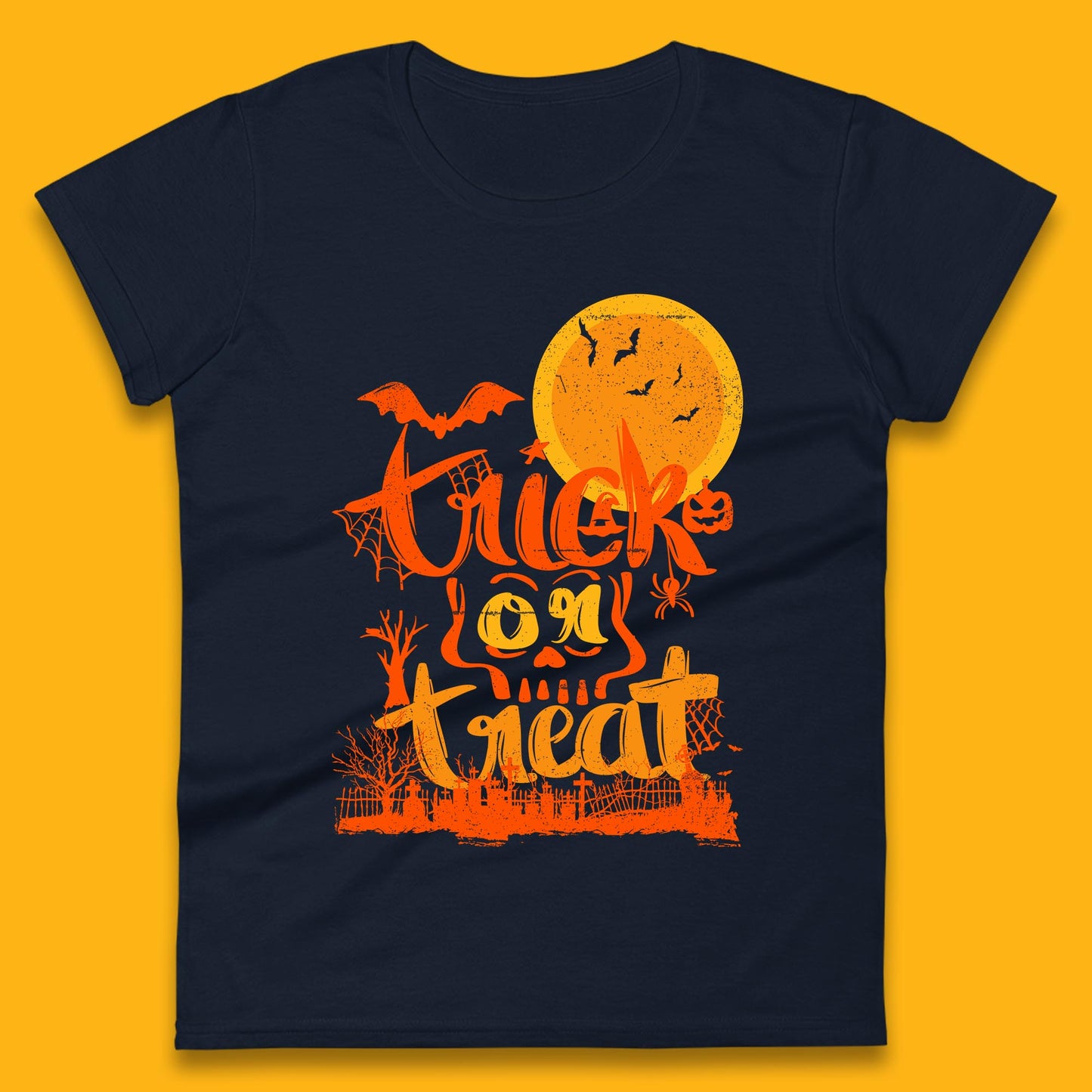 Trick Or Treat Happy Halloween Horror Scary Spooky Season Halloween Vibes Womens Tee Top