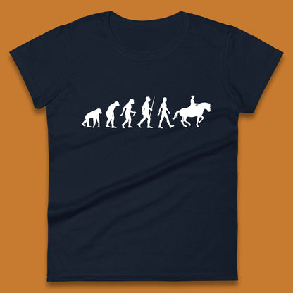 Horse Riding Evolution Equestrian Horse Racing Jockey Womens Tee Top