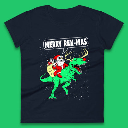 Merry Rex-Mas Christmas Womens T-Shirt