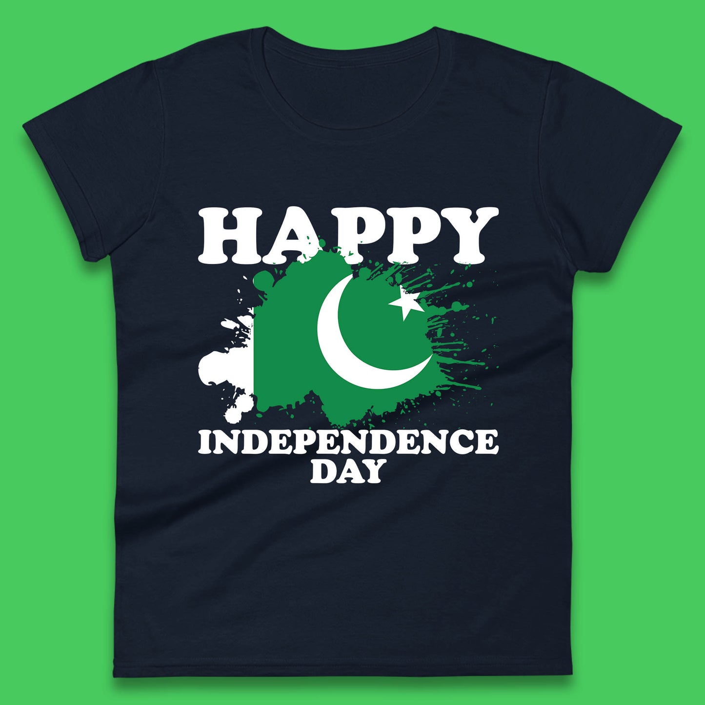 Happy Independence Day Pakistan 14th August Patriotic Pakistani Flag Womens Tee Top
