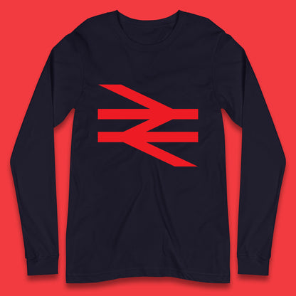 British Rail Union Jack Logo Trains Trainspotter Train Nationalisation Britain Uk Labour Politics Long Sleeve T Shirt