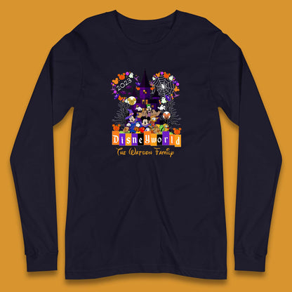 Personalised Disneyworld Halloween Family Disneyland Castle Mickey And Friends Disney Trip Long Sleeve T Shirt