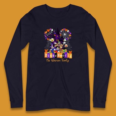 Personalised Disneyworld Halloween Family Disneyland Castle Mickey And Friends Disney Trip Long Sleeve T Shirt