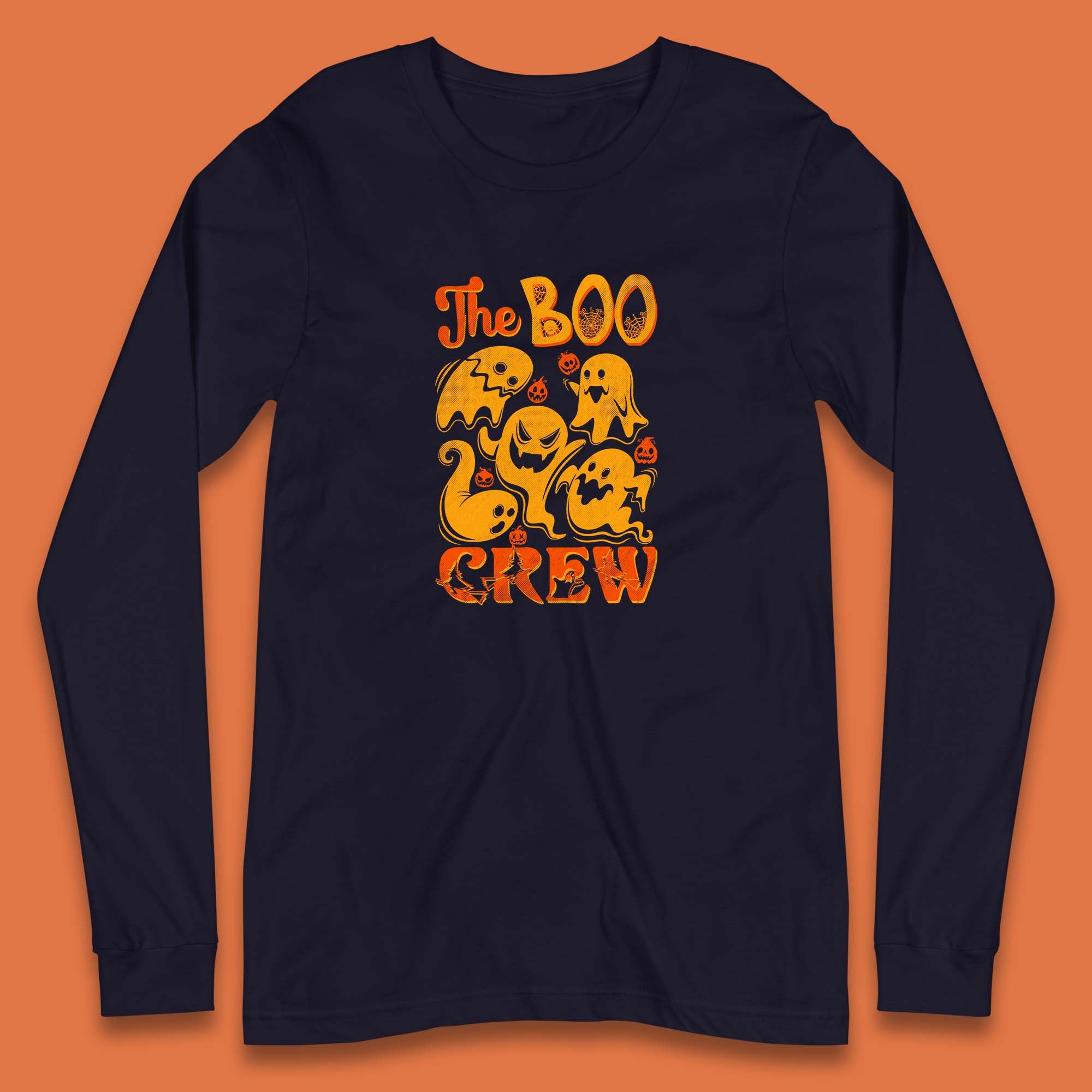 The Boo Crew Halloween Horror Scary Boo Ghost Squad Spooky Vibes Long Sleeve T Shirt