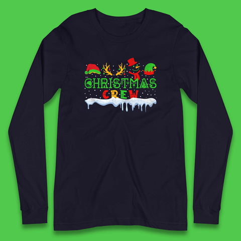 Christmas Crew Santa Claus Reindeer Snowman Elf Xmas Holiday Squad Long Sleeve T Shirt