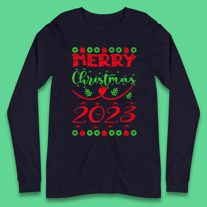 Merry Christmas 2023 Winter Holiday Xmas Festive Celebration Long Sleeve T Shirt