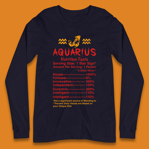 Aquarius Nutrition Facts Long Sleeve T-Shirt