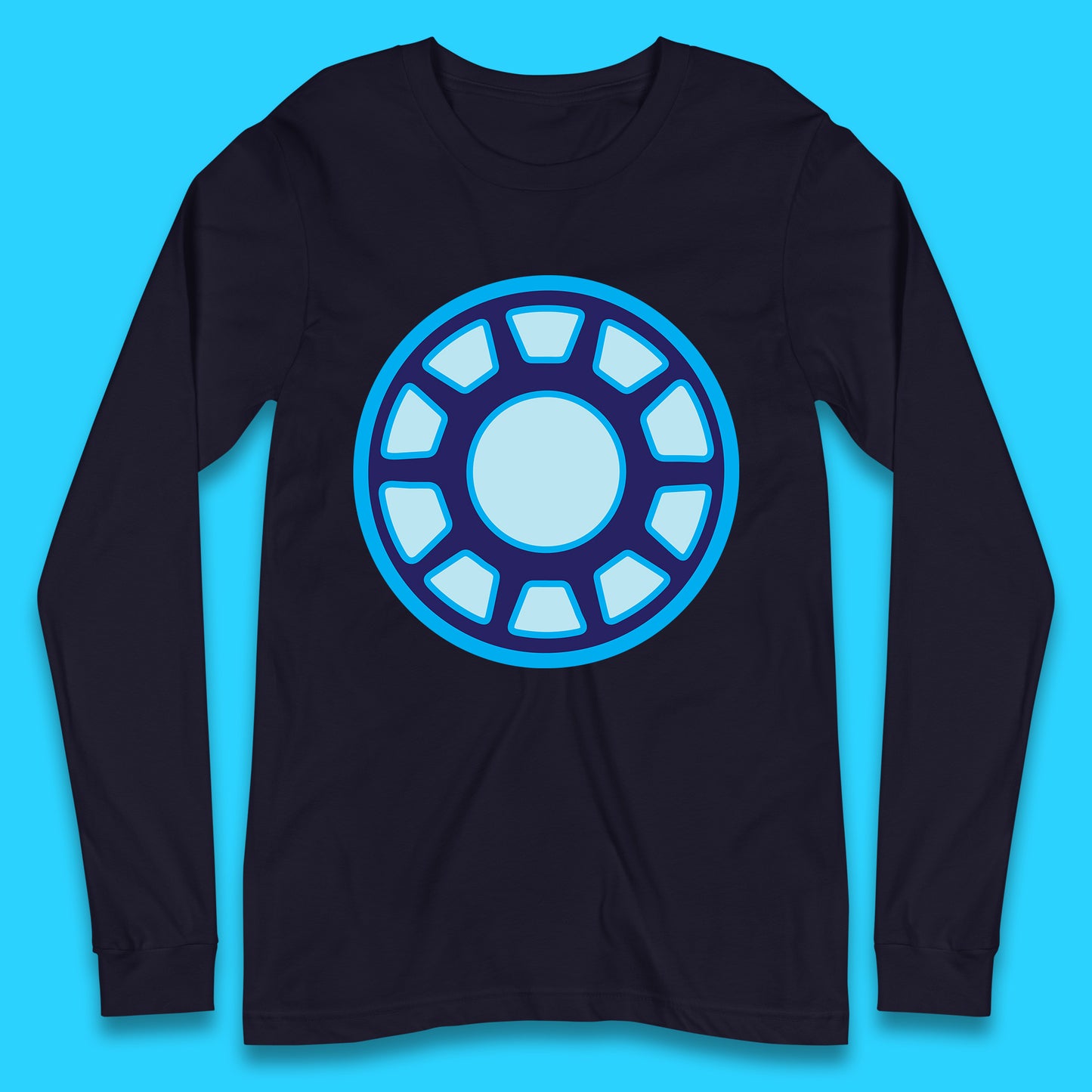 Iron Man Logo Superhero Iron Man ARC Reactor Hook Loop Tactics Morale Tony Stark Avengers Movie Long Sleeve T Shirt