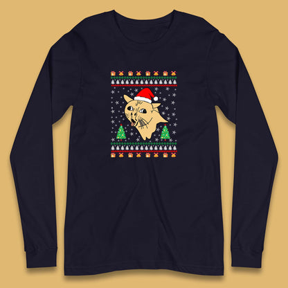 coughing cat christmas long sleeve t shirt