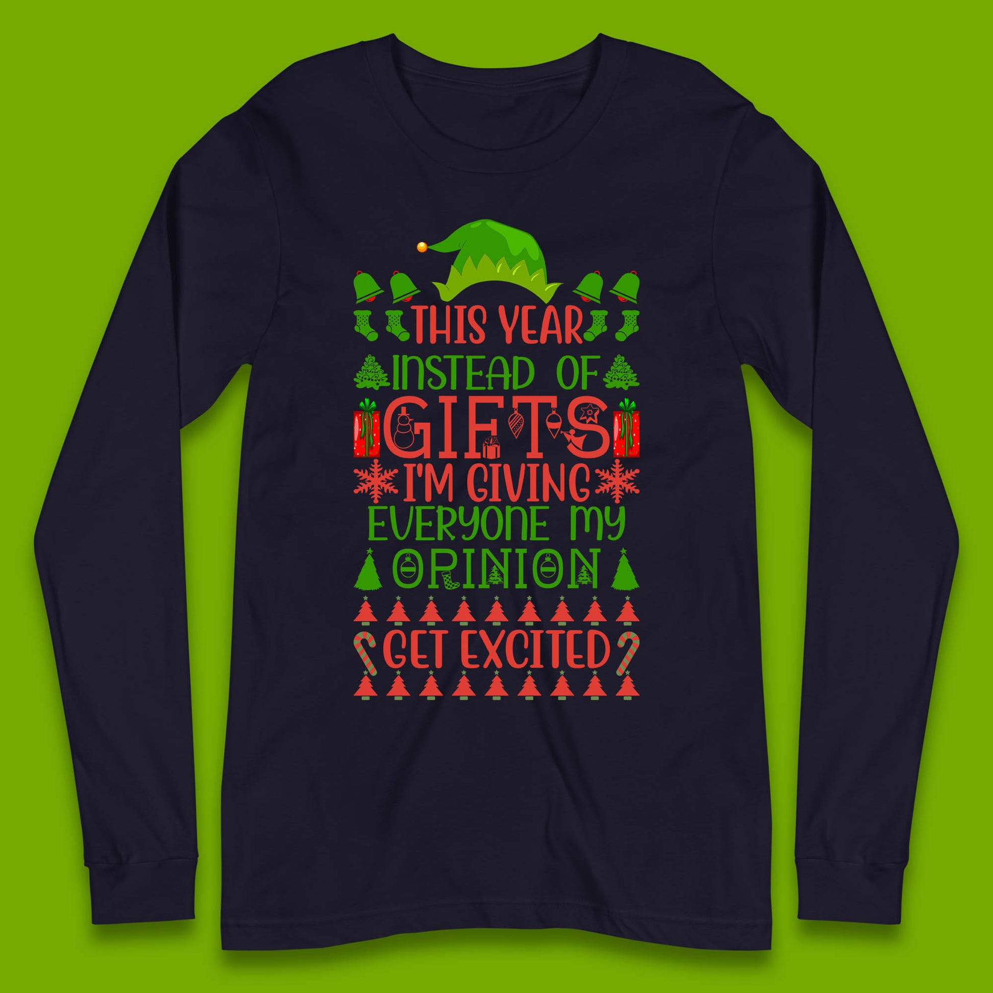 chirstmas elf long sleeve t shirt