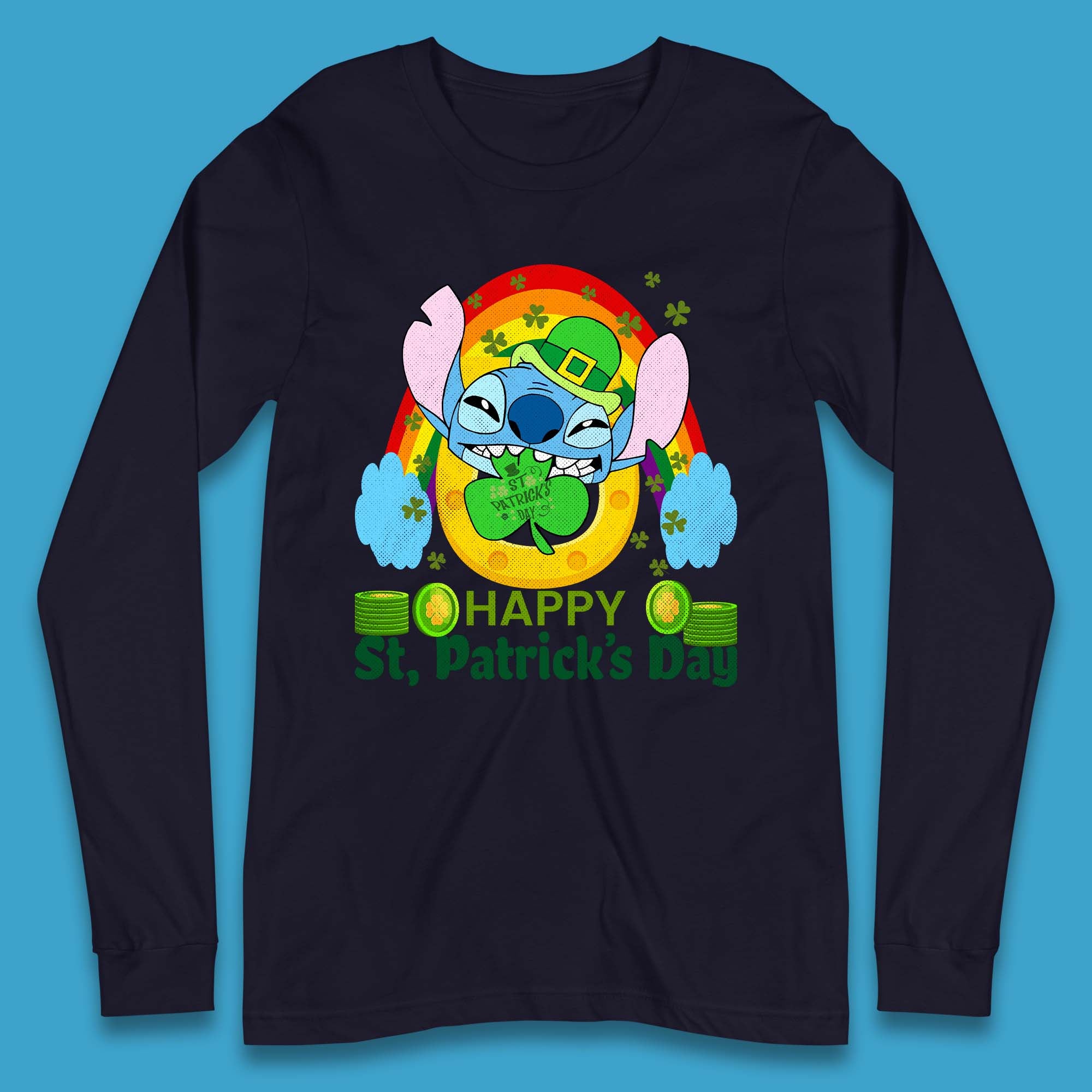 St. Patrick's Day Stitch Long Sleeve T-Shirt