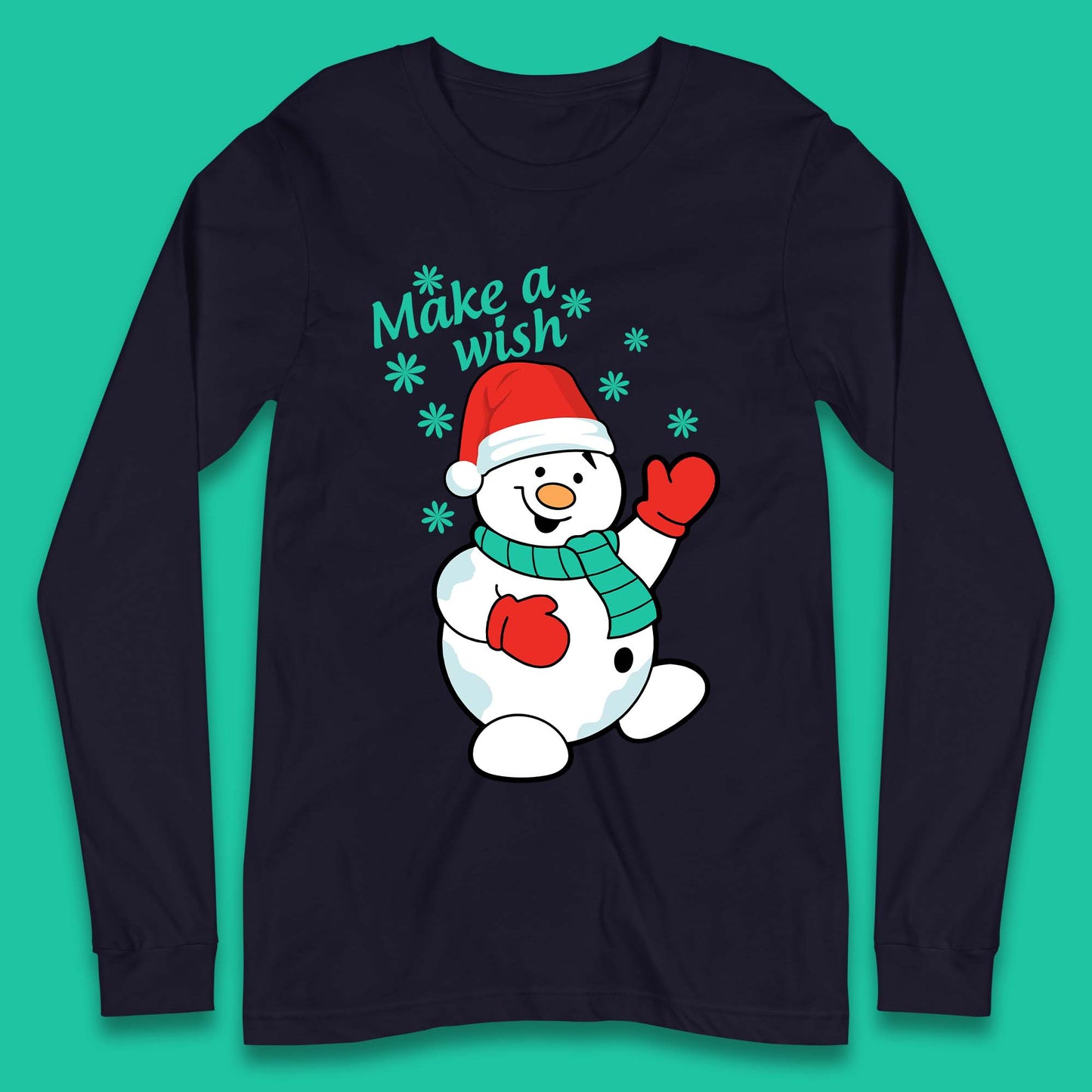 Make A Wish Snowman Christmas Long Sleeve T-Shirt