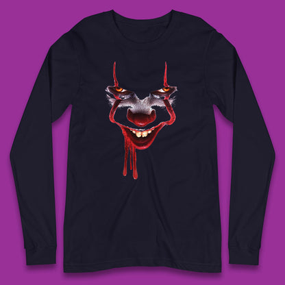 Pennywise Clown IT Chapter 2 Halloween Horror Movie Character Long Sleeve T Shirt