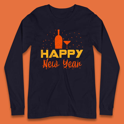Happy New Year Wine Drinking Long Sleeve T-Shirt