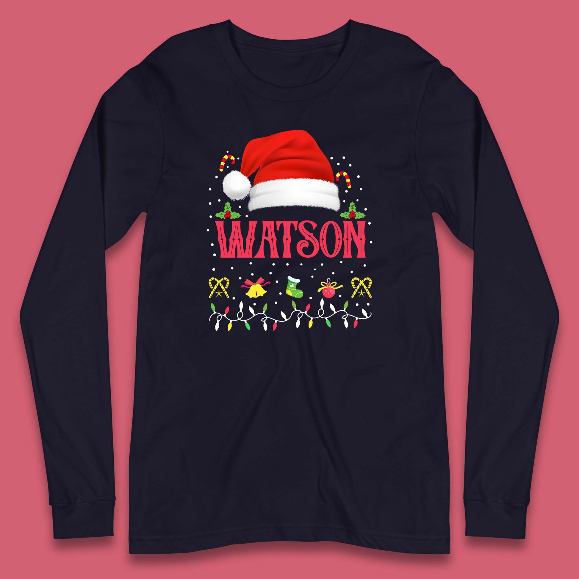 christmas santa claus hat long sleeve t shirt