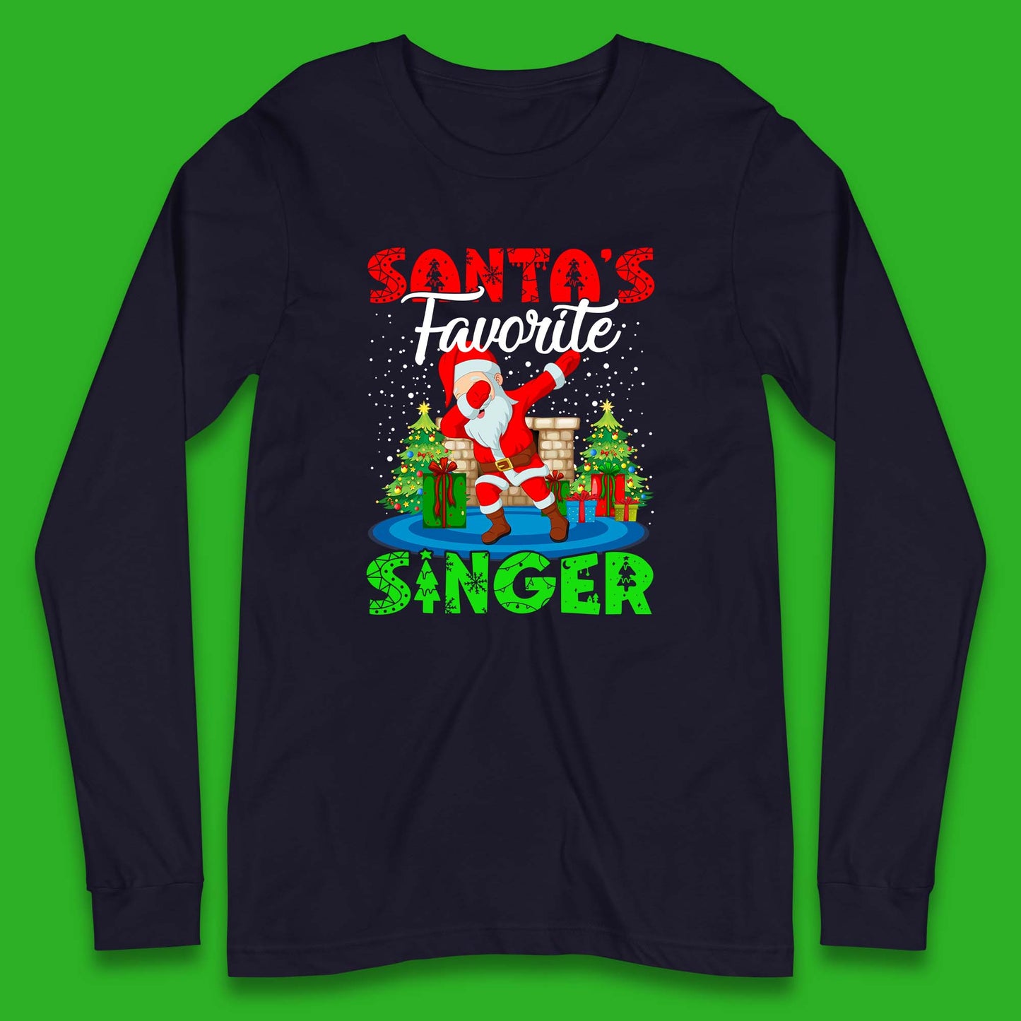 christmas dabbing santa long sleeve t shirt