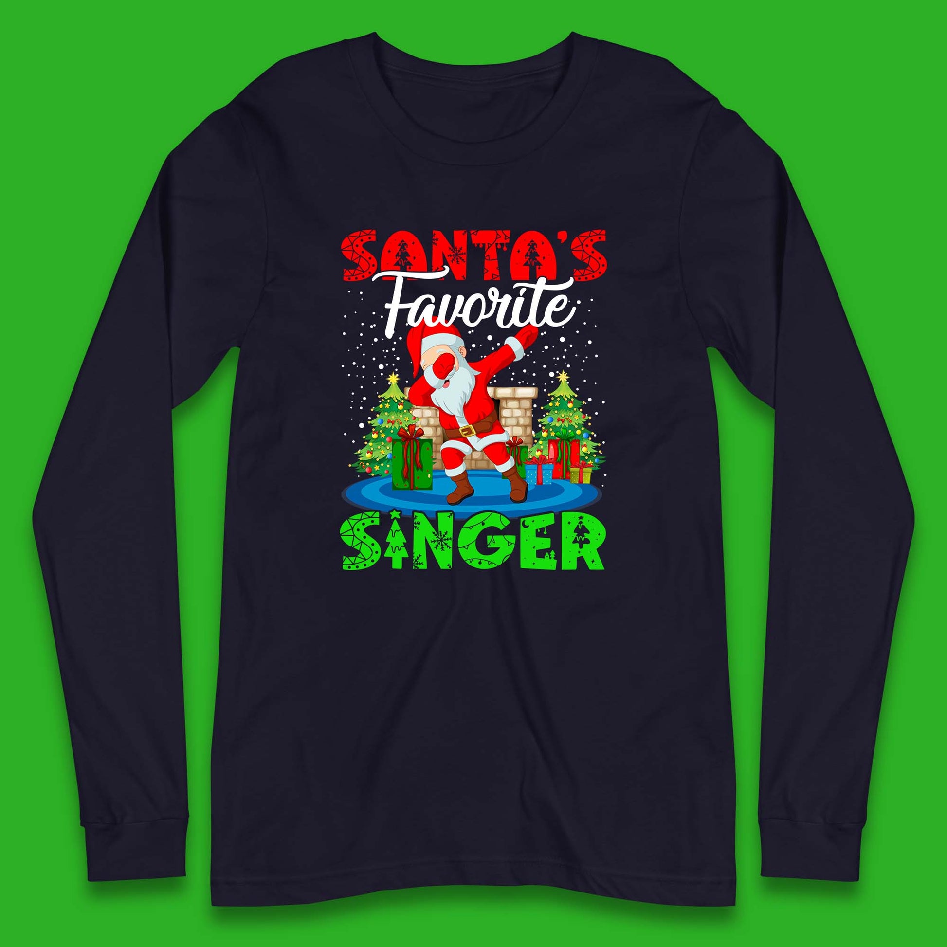 christmas dabbing santa long sleeve t shirt